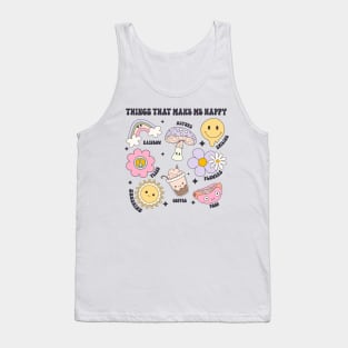 Groovy Mushrooms Coffee Happy Things Nature and Smiles Tank Top